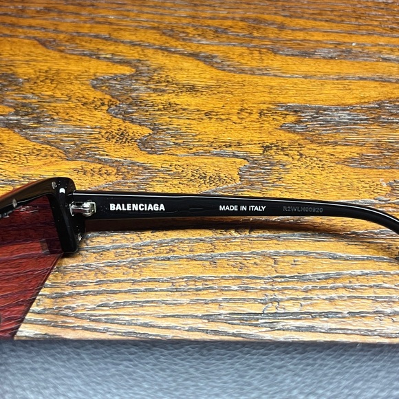 Balenciaga BB0003S 007 Unisex Sunglasses Black Red Orange Yellow - Picture 3 of 6